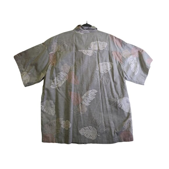 World Island Tropical Hawaiian Button Up Shirt Men size XL Gray Beachy Island - Picture 11 of 12